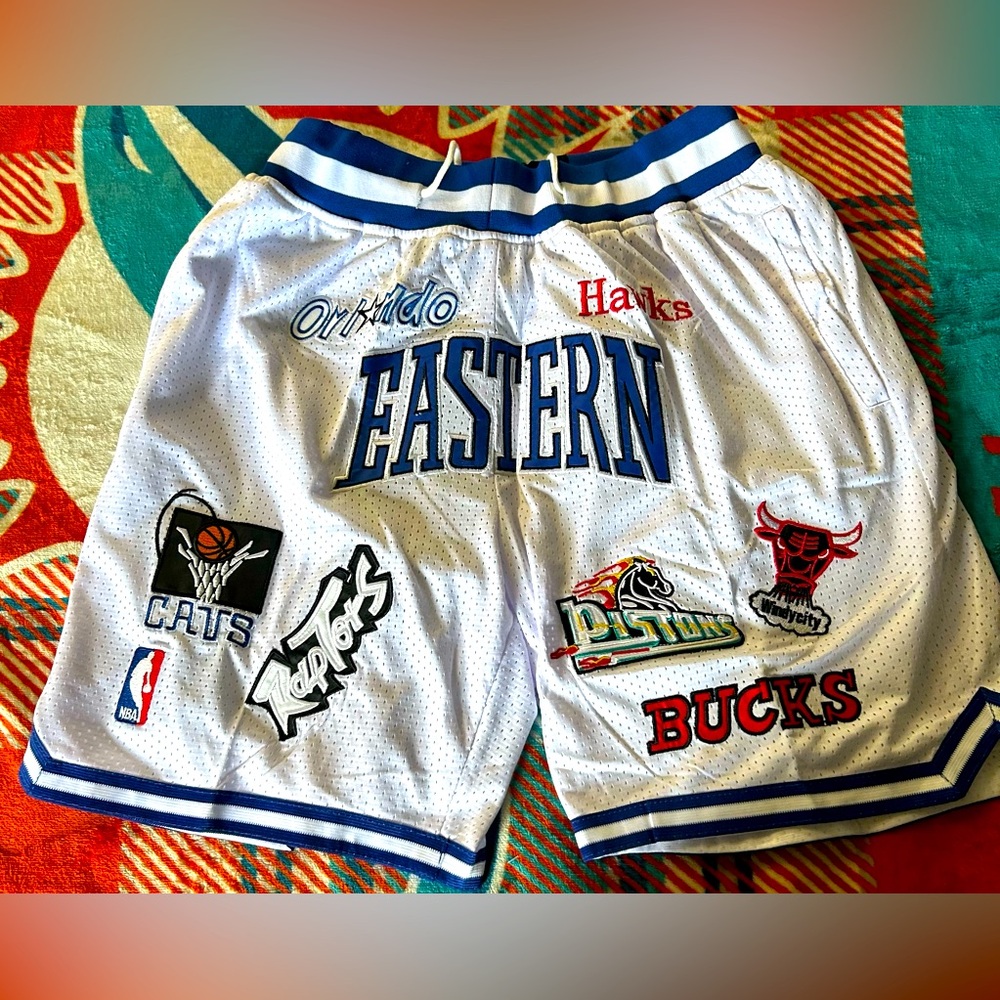 White Eastern Conference NBA Shorts